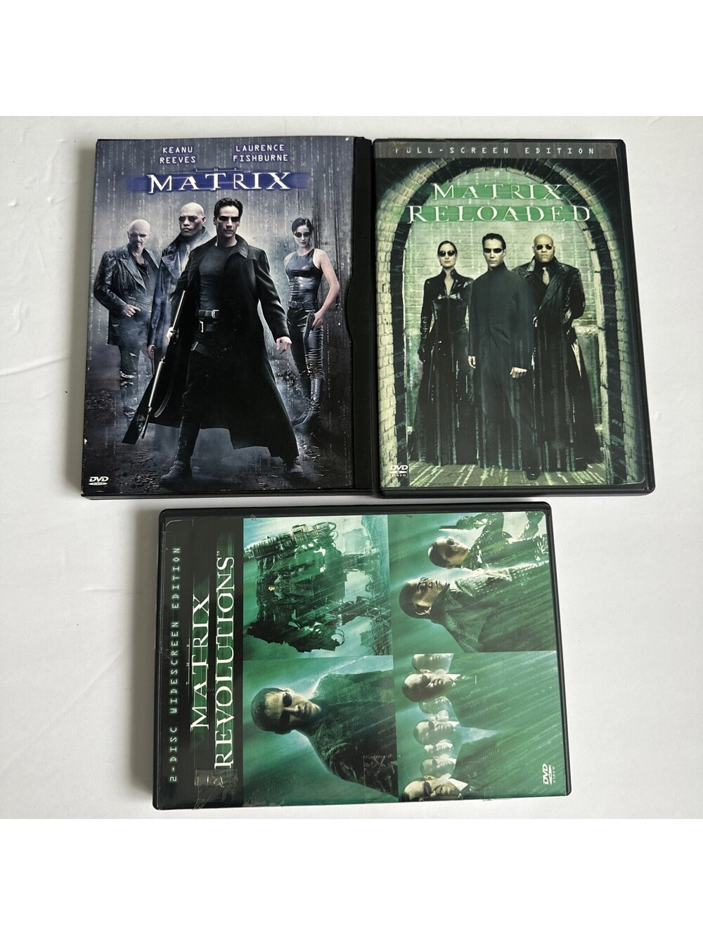 The Matrix Trilogy DVD Lot 1 2 3 Reloaded Revolutions Keanu Reeves